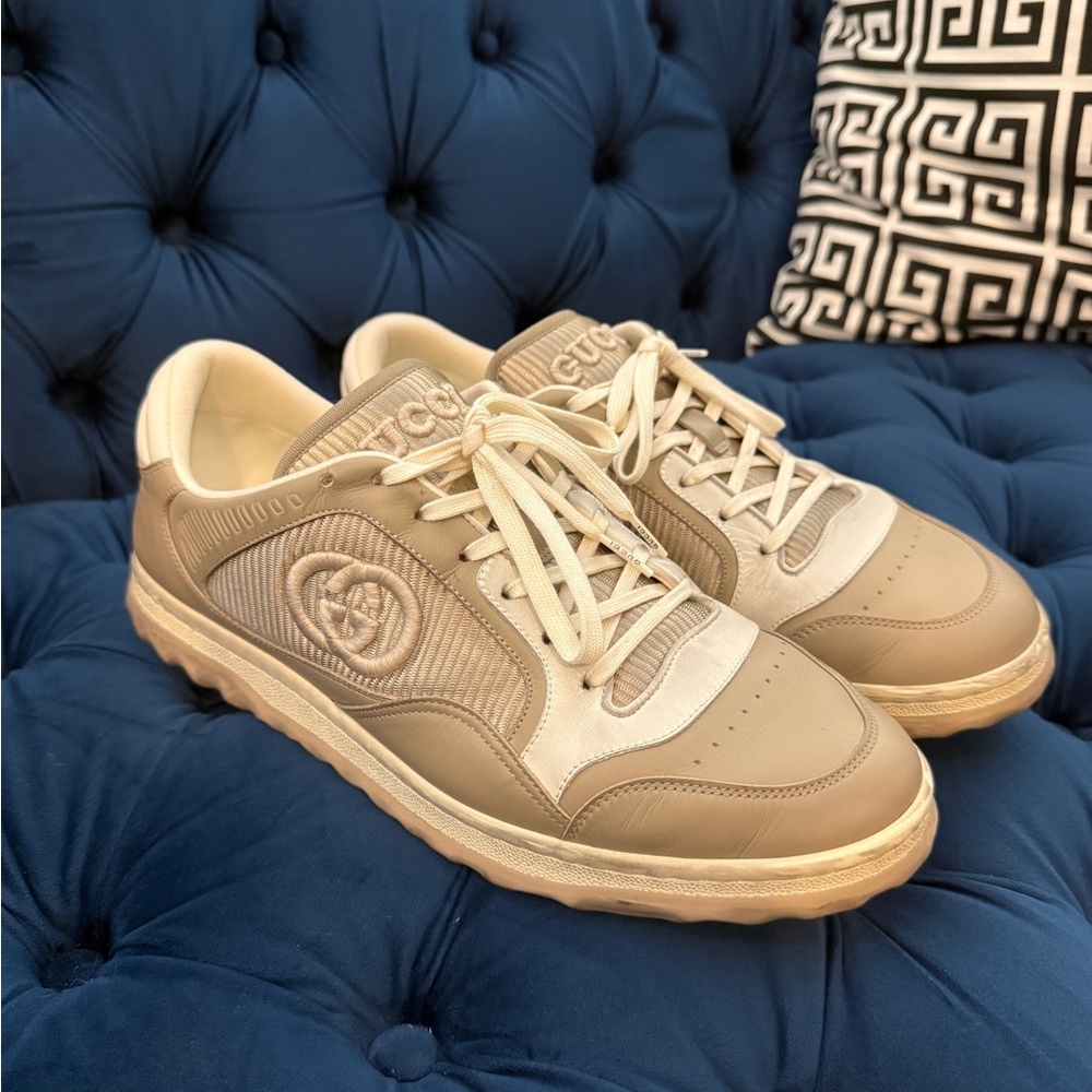 Gucci Men's Taupe and Cream Sneakers